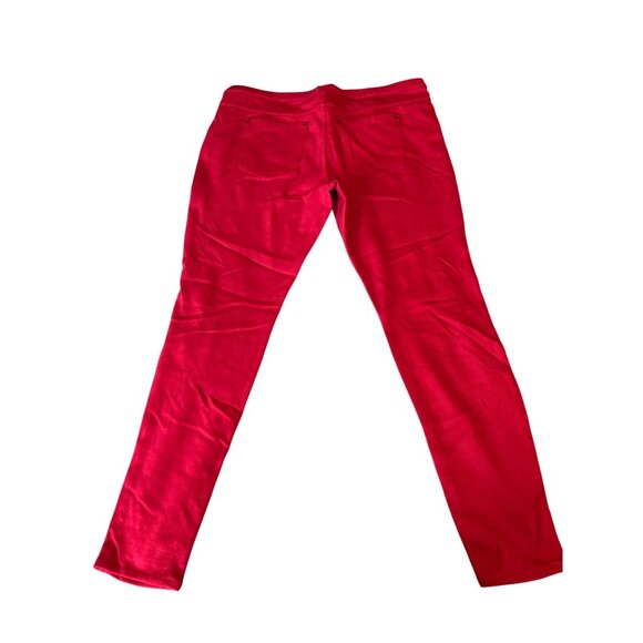HUE Womens XL Pants Red Stretch Skinny Cotton Blend Preppy - Picture 2 of 10
